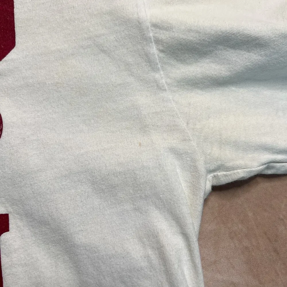 Vintage 90s Hanes PCM Mustangs Volleyball T-Shirt White Long Sleeve 10 Graphic